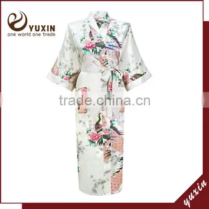 Peacock Polyester Satin Robes Kimono Robes 14 Colors Available PC110 thumbnail-1