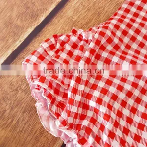 Toddler Girls Red Plaid Romper thumbnail-4