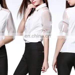Office Style Long Sleeve Coolmax Women Summer Tops thumbnail-2
