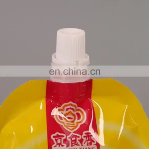 Custom Printed Stand up Plastic Reusable Squeeze Spout Pouch Bag For Gruel Packing With Clear Window thumbnail-2