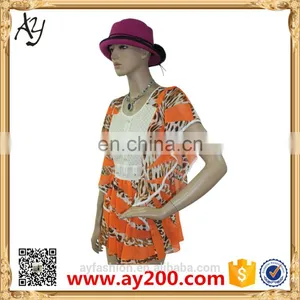 2016 Summer Ladies Chiffon Flowers Printing Dress Casual Dresses Pictures for Women thumbnail-3