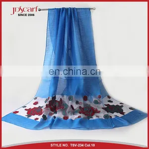 Latest Design Great Quality Silk and Wool Feeling Muslim Lace Scarf Fashionable Scarf thumbnail-1