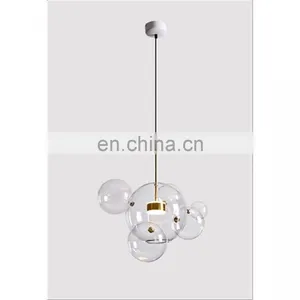 Modern Cear Bubbles Decorative Glass LED Hanging Pendant Light Chandelier thumbnail-1