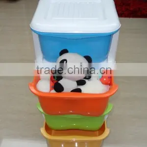 5 Tier Removable Plastic Storage Drawer or Cabinet With Wheels thumbnail-4