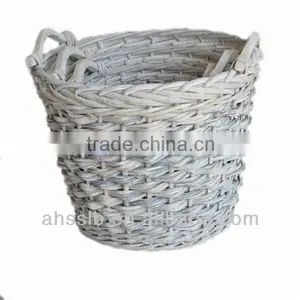 2013 New Classic Gray Willow Wicker Storage Laundry Basket thumbnail-1