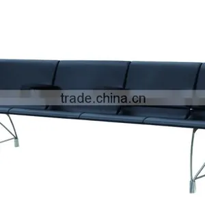 2 Seater 4 Seater Aluminium Alloy Leg Airport Chair Lounge Chair Waiting Chair H60C-2-V With Cow Leather Covered thumbnail-2