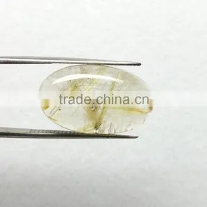 Amazing Loose Rutile Cabochon Gemstone / Yellow Rutile Cabs Stone / Smooth Rutile thumbnail-1