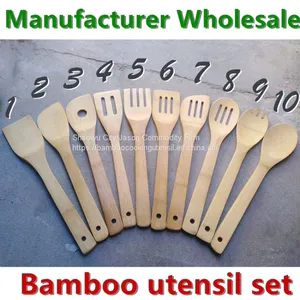 Colorful Bamboo Kitchen Cooking Utensil With Colorful Handle Wholesale From China thumbnail-2