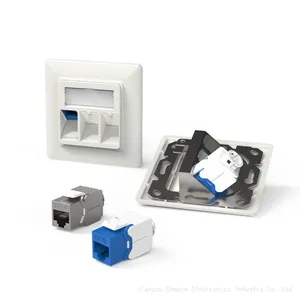2 Port 3 Port STP Shileded Wall Plate For Modular Ethernet, A/V,Optical Fiber Keystone thumbnail-1