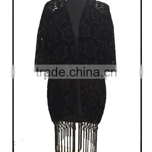 2016 New Black Lace Fabric Sexy Transparent Middle Aged Women Blouse thumbnail-1
