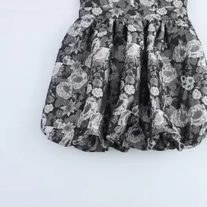 European and American Style Women's Clothing Temperament Jacquard Waist Cinched Short Suspender Dress thumbnail-4