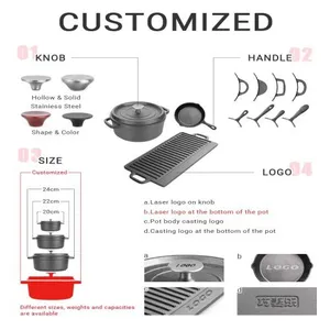 Crepe Pan, 10.5 Inch Cast Iron Dosa Pan Nonstick Dosa Tawa for All Stove, Tortilla Pan With Detachable Handle, Black thumbnail-4