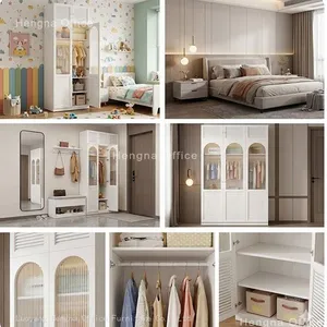 Hotel Room Wardrobe With Glass & Louvered Doors | Durable for Commercial Use | ODM/OEM Manufacturer thumbnail-2