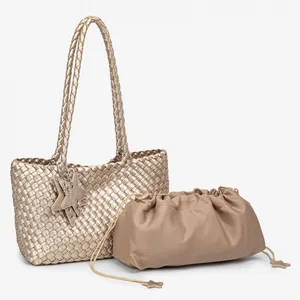 Handwoven Large Capacity Tote Bag Gun Gun Slung Across Body PU Material Vintage Style Shoulder Bag for Daily Use thumbnail-1