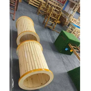 Outdoor Balance Cylinder Combination Game Physical Training Equipment for Kindergarten Children, Including Climbing Frames and Square Boxes for Sensory Integration Training thumbnail-1