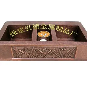 Kitchen Sink, Supplying Pure Handmade Kitchen Copper Sinks and Bathroom Basins thumbnail-1