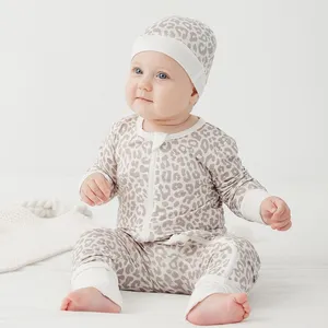 Factory Customization Toddler Infant Long Sleeve Bamboo Baby Print Romper Zipper Pajamas Climbing Suit thumbnail-3
