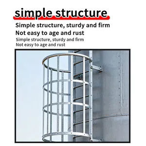 Outdoor Weatherproof Galvanized Steel Safety Ladder With Protective Cage for Building Exterior Wall thumbnail-3