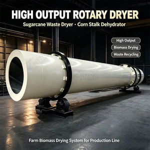 High Output Rotary Sugarcane Waste Dryer Corn Stalk Dehydrator Farm Biomass Drying System for Waste Recycling Production Line EPC thumbnail-1