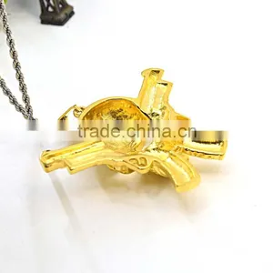 Simple Gold Pendant Design Stainless Steel Jewelry Men Skull Gold Pendant Supplier's Choice thumbnail-4