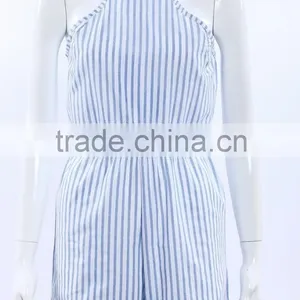 Sexy Backless Women Beach Stripe Jumpsuit Playsuit Dress Woman Apparel Hot Designer One Piece Party Dress Clothing thumbnail-2