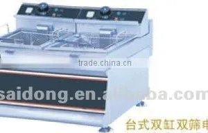 Stainless Steel Electric 2 Oil Tanks 2 Baskets Fryer(DF-685) thumbnail-1