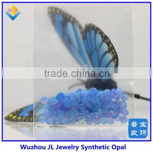 Dream Blue Fire Opal With Synthetic Round Cabochon Opal for Sale for Jewey Making thumbnail-2
