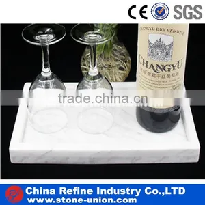 White Marble Wine and Food Serving Dinner Plates Natural Stone Tea Tray thumbnail-1
