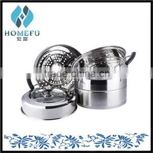 Multi-layer Stainless Steel Dim Sum Steamer Cooking Pot With Glass Lid as Seen on tv thumbnail-1