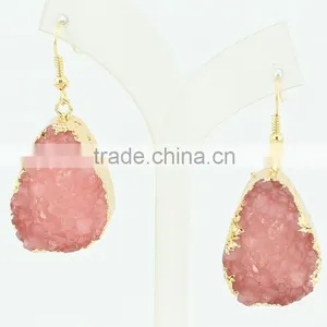 Druzy Pendent Drop Earring thumbnail-6