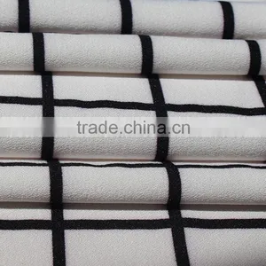 Men's t Shirt Fabric 4 Way Strench Plaid Printed Polyester Lycra Fabric thumbnail-4