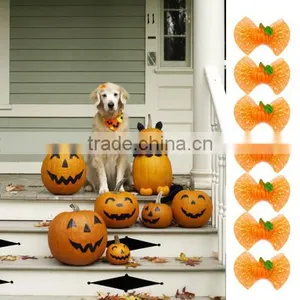 Wholesale Halloween Pumpkin Dog Pet Hair Bow With Rubber Bands thumbnail-2