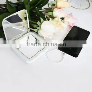 Mobile Phone Power Bank Cosmetic Mirror 5x Magnifying With Led Light thumbnail-1