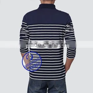 Fashion 95 Cotton 5 Spandex Yarn Dyed Polo t Shirt for Men thumbnail-3