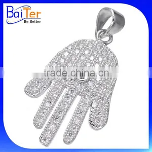 Custom Wholesale Opal Hamsa For Opal Stone Necklace 925 Sterling Silver Opal Hamsa Charm Necklace thumbnail-3