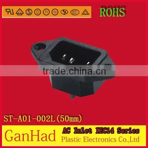 3 Pin AC Inlet& ROHS/HF and UL .cUL.VDE.SAA.EK.SAA Approved. thumbnail-1