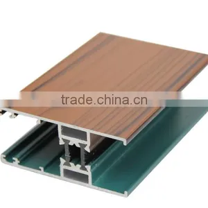 Wood Grain Finish Aluminum Glass Window thumbnail-2