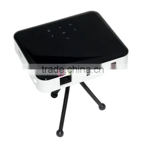 Leadzm Low Cost Android 4.4 AirPlay Outdoor Laser Projector Portable LED Mini Projector Black thumbnail-1