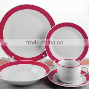 High Grade Dinner Set Porcelain Crockery Items With Color Band thumbnail-3