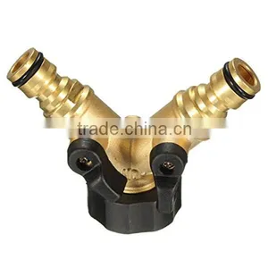 3/4" BSP Threaded 2 Way Y Brass Tap Manifold Water Hose Splitter,Turn One Tap Into Two thumbnail-3