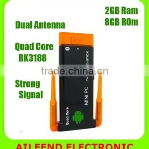 CX919ii Android 4.4.2 Quad Core 2G/8GB Bluetooth Dual External WiFi Antenna 1080P Android Mini PC TV Stick thumbnail-1
