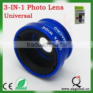 Wholesale Wide Angle&fisheye&Micro Clip 3 in 1 Lens for Samsung s4 Mobile Phone thumbnail-3