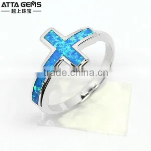 Synthetic Opal Gemstones Ring 925 Silver Ring Fashion thumbnail-1
