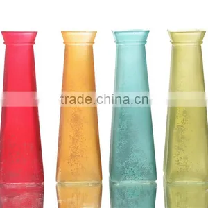 Watchtower Shape Antique Colored Glass Vase thumbnail-1