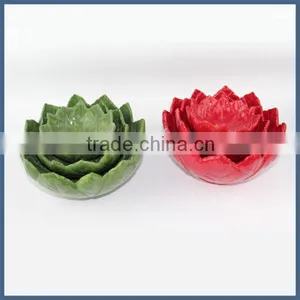 Hot Sale Unique Shape Red Ceramic Salad Bowl thumbnail-1