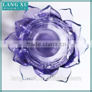 LX-Z148 Crystal Clear Tealight Lotus Flower Candle Holder Wholesale thumbnail-2