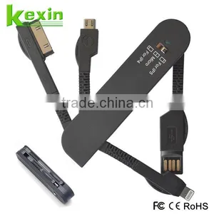 Portable Design Swiss Knife 3in1 USB Data Cable With Switch for SmartPhone Charging thumbnail-2