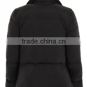 Short Style Black Womens Down Jacket With Bomber Winter Season thumbnail-2
