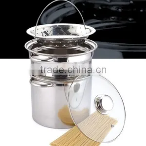 Stainless Steel 4 Pcs Steamer Set W/Glass Lid thumbnail-1