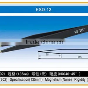 HRC40 Black Stainless Steel ESD Tweezers thumbnail-5